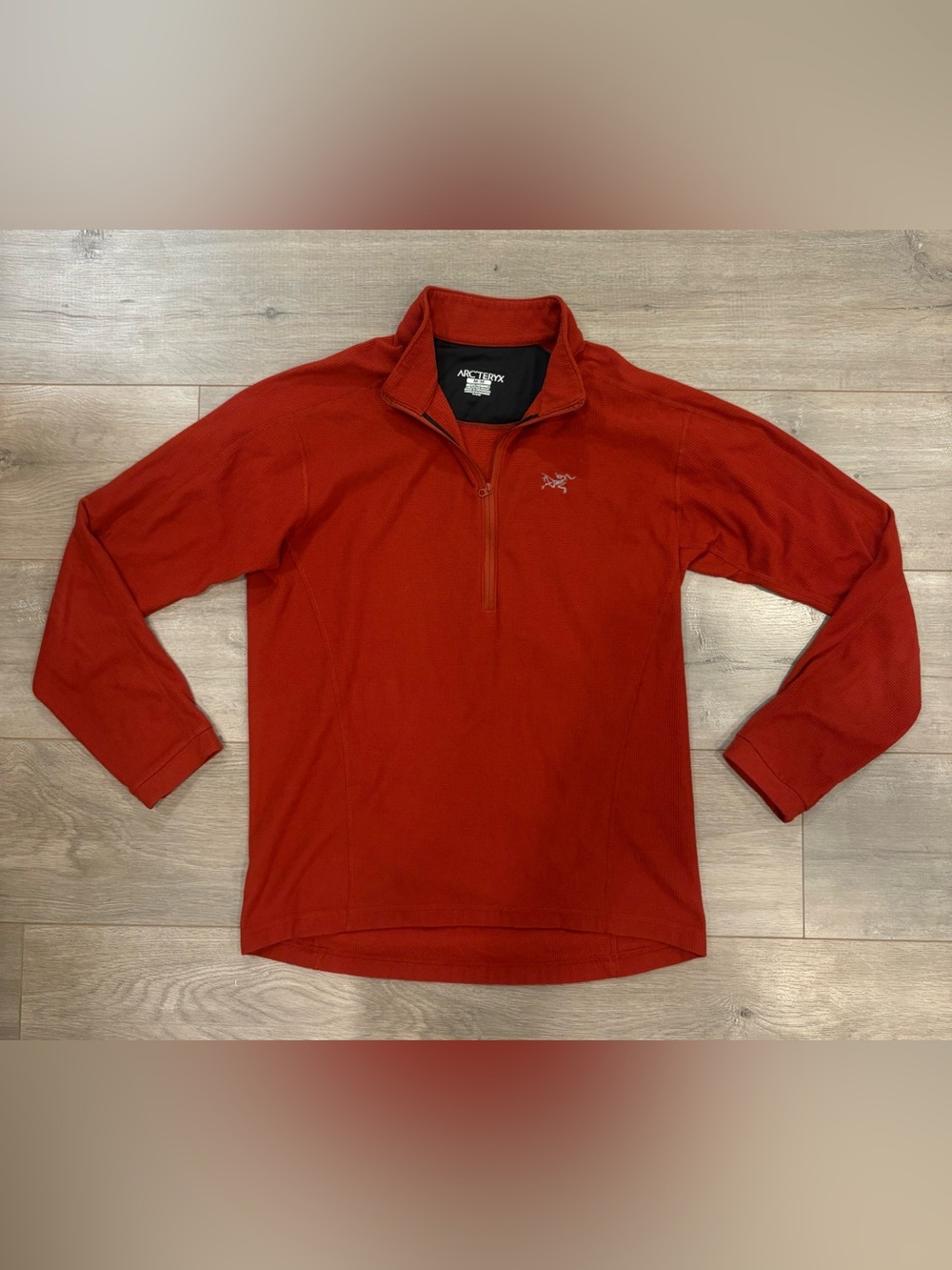 Arcteryx Delta LT Zip Neck Fleece Pullover Men's M Maroon/Orange Polartec